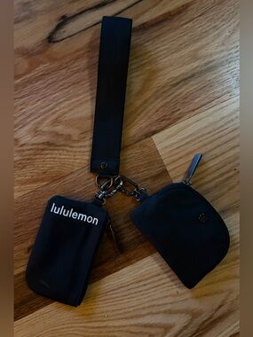 lululemon athletica Black Dual Pouch Wristlet Keychain
